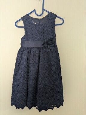 Cinderella Princess Collection Navy Blue Lace Dress Size 4T Formal Party Gown